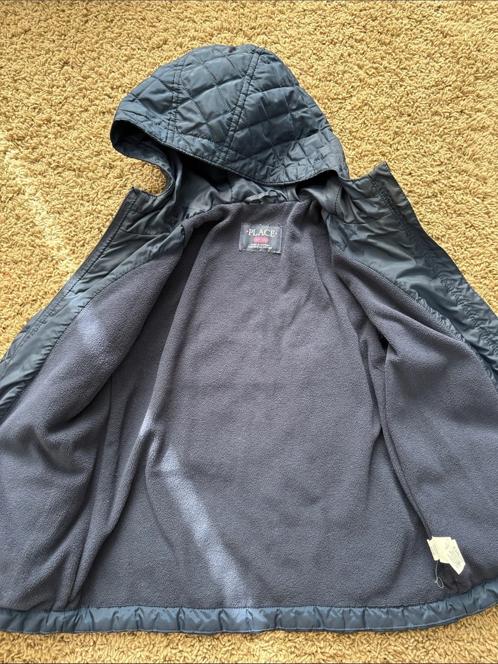 The Children's Place Navy Quilted Hooded Puffer Jacket